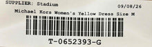 Load image into Gallery viewer, Michael Kors Womens Yellow Long Sleeve Round Neck Regular Fit Mini Dress Size M

