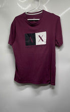 Load image into Gallery viewer, Armani Exchange Mens Purple Colorblock Graphic Logo Short Sleeve T-Shirt Size M
