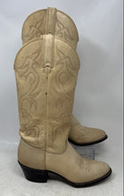 Load image into Gallery viewer, Imperial Womens Beige Leather Round Toe Pull-On Block Knee High Boots Size 7.5 M
