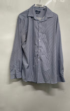 Load image into Gallery viewer, Nautica Mens Blue White Check Slim Fit Long Sleeve Dress Shirt Size L 16-16.5

