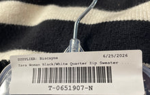 Load image into Gallery viewer, Zara Womens Black White Striped Long Sleeve Quarter-Zip Pullover Sweater Size S
