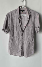 Load image into Gallery viewer, Banana Republic Mens White Printed Short Sleeve Collared Button-Up Shirt Size L
