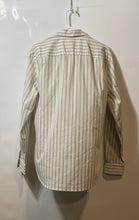 Load image into Gallery viewer, Armani Exchange Mens Beige Gray Striped Long Sleeve Button-Up Shirt Size M
