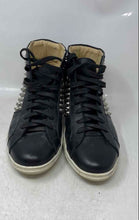 Load image into Gallery viewer, Atelier Mens Black Silver White Leather Lace-Up Studded Sneaker Shoes Size 8
