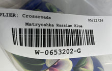 Load image into Gallery viewer, Blue Wooden Floral Hand Painted Russian Traditional Matryoshka Nesting Doll

