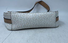Load image into Gallery viewer, Guess Womens White Brown Signature Print Inner Pockets Shoulder Bag
