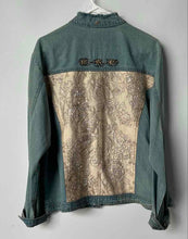 Load image into Gallery viewer, Chico's Womens Blue Denim Long Sleeve Embroidered Detailed Back Jacket Size 3
