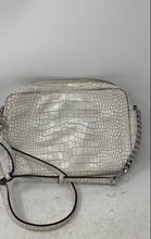 Load image into Gallery viewer, Michael Kors Womens Cream Crocodile Embossed Leather Jet Set Crossbody Bag
