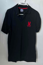 Load image into Gallery viewer, Psycho Bunny Mens Black Cotton Short Sleeve Regular Fit Polo Shirt Size 5
