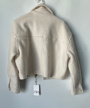 Load image into Gallery viewer, Zara Womens White Long Sleeve Collared Pockets Full Zip Jacket Size L With Tag
