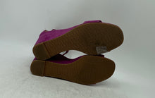 Load image into Gallery viewer, Michael Kors Womens Fiona Purple Suede Wedge Heel Ankle Strap Sandals Size 6M

