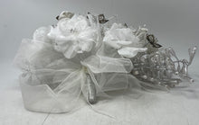 Load image into Gallery viewer, Large Bridal White Artificial Flowers With Crystals And Shapes Brooches
