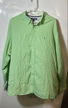 Load image into Gallery viewer, Tommy Hilfiger Mens Green White Striped Custom Fit Button-Up Shirt Size XXL
