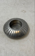 Load image into Gallery viewer, Decorative Silver-Tone Fluted Ribbed Outer Rim Round Tabletop Candle Holder
