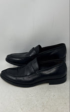 Load image into Gallery viewer, Tasso Elba Mens Black Leather Moc Toe Slip-On Penny Loafer Shoes Size 10.5
