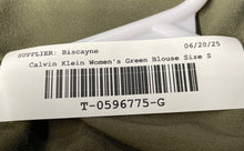 Load image into Gallery viewer, Calvin Klein Womens Green 3/4 Sleeve V-Neck Blouse Top Size Small
