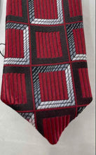 Load image into Gallery viewer, Giorgio Armani Mens Red &amp; Multicolor Geometric Silk Adjustable Designer Tie
