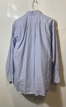 Load image into Gallery viewer, Michael Kors Mens Blue Striped Print Regular Fit Dress Shirt Size M 15 32/33
