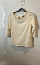 Load image into Gallery viewer, Ann Taylor Womens Beige Round Neck 3/4 Sleeve Blouse Top Size Small
