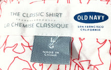 Load image into Gallery viewer, Old Navy Mens White Red Short Sleeve Collared Button-Up Shirt Size Medium
