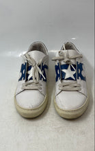 Load image into Gallery viewer, Pratesi Womens White Blue Leather Lace-Up Low Top Sneakers Shoes Size EUR 38
