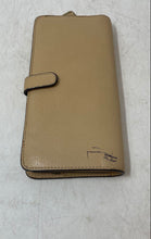 Load image into Gallery viewer, Coach Womens Beige Pebbled Leather ID Card Holder Bifold Wallet
