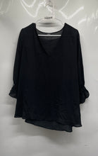 Load image into Gallery viewer, Express Womens Black 3/4 Sleeve V-Neck Regular Fit Blouse Top Size XL
