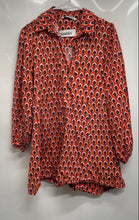 Load image into Gallery viewer, Zara Womens Multicolor Geometric Long Sleeve Button Front Shirt Dress Size Small
