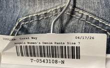Load image into Gallery viewer, Angels Womens Blue Denim Dark Wash Stretch Pockets Straight Leg Jeans Size 7

