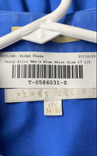 Load image into Gallery viewer, Perry Ellis Mens Blue Long Sleeve Collared Dress Shirt Size 17 1/2 34/35
