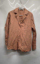 Load image into Gallery viewer, Zara Womens Beige Cotton Long Sleeve Collared Regular Fit Button-Up Shirt Size S
