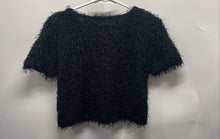 Load image into Gallery viewer, Zara Womens Black Short Sleeve Round Neck Regular Fit Cropped Blouse Top Size 10
