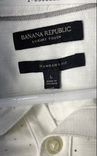 Load image into Gallery viewer, Banana Republic Mens White Short Sleeve Collared Standard Fit Polo Shirt Size L

