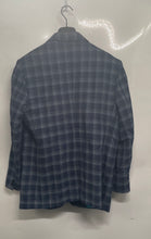 Load image into Gallery viewer, StudioSuits Womens Blue Plaid Notch Lapel Two-Button Blazer Jacket Size 40S
