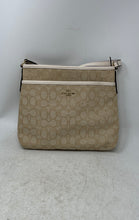 Load image into Gallery viewer, Coach Womens Brown Beige Signature Adjustable Strap Shoulder Crossbody Bag
