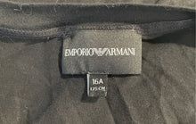 Load image into Gallery viewer, Authentic Emporio Armani Boys Black Cotton Short Sleeve Graphic T-Shirt Size 16A
