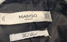 Load image into Gallery viewer, Mango Womens Gray Wool Blend Long Sleeve Double-Breasted Pea Coat Size Medium
