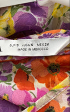 Load image into Gallery viewer, Zara Womens Multicolor Floral Tie Front Sheer Ruffle Sleeve Blouse Top Size S

