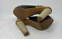 Load image into Gallery viewer, Michael Kors Womens Black &amp; Gold Leather Platform Slingback Heels Size 6.5M
