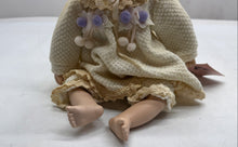Load image into Gallery viewer, Brown Hair Wearing Knitted Cream Outfit Collectible Porcelain Girl Doll

