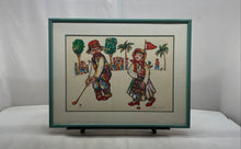 Load image into Gallery viewer, Playing The Golf Game Multicolor Signed Framed Decorative Art Print By Obican
