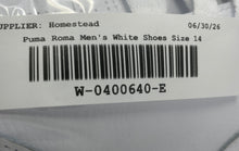 Load image into Gallery viewer, Puma Mens Roma 24 396868-03 White Leather Lace-Up Low Top Running Shoes Size 14
