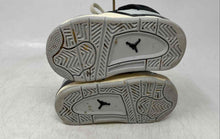 Load image into Gallery viewer, Nike Kids Air Jordan 4 Retro Gray Black Leather Lace-Up Sneaker Shoes Size 5C
