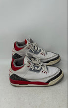 Load image into Gallery viewer, Nike Boys Air Jordan 3 DM0967-160 White Red Gray Lace-Up Sneakers Shoes Sz 3.5Y
