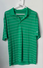 Load image into Gallery viewer, Nike Mens Green Striped Short Sleeve Dri-Fit Golf Pullover Polo Shirt Size M

