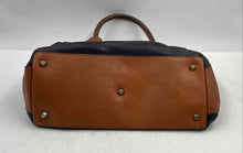 Load image into Gallery viewer, Authentic Valentina Womens Black Brown Genuine Leather Satchel Handbag Stained
