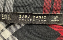 Load image into Gallery viewer, Zara Womens Black Red Plaid Long Sleeve Regular Fit Button-Up Shirt Size XL
