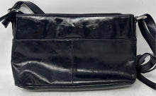 Load image into Gallery viewer, Giani Bernini Womens Black Leather Adjustable Strap Zip Top Crossbody Purse
