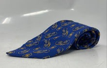 Load image into Gallery viewer, Valentino Mens Blue Printed Silk Adjustable Formal Designer Tie
