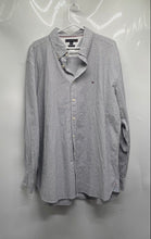 Load image into Gallery viewer, Tommy Hilfiger Mens White Gray Striped Regular Fit Stretch Button-Up Shirt XXL
